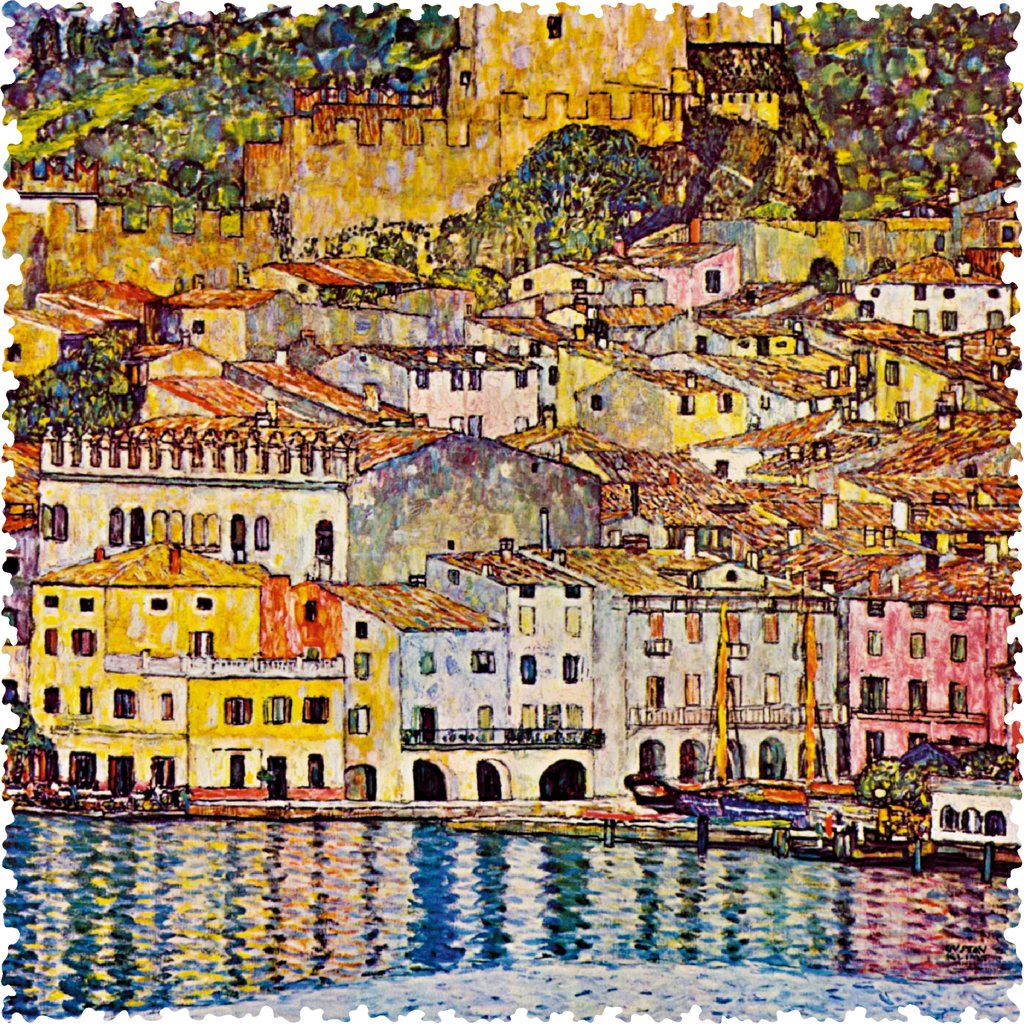 Malcesine on Lake Garda by Gustav Klimt (202 Piece Wooden Jigsaw Puzzle) - Nautilus Puzzles - Wooden Jigsaw Puzzles For Adults