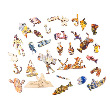 Malcesine on Lake Garda by Gustav Klimt (202 Piece Wooden Jigsaw Puzzle) - Nautilus Puzzles - Wooden Jigsaw Puzzles For Adults