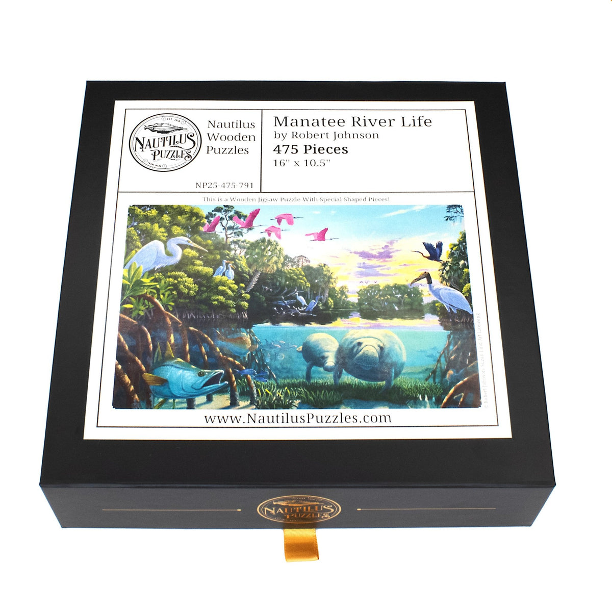 Manatee River Life (475 Piece Wooden Jigsaw Puzzle) - Nautilus Puzzles - Wooden Jigsaw Puzzles For Adults