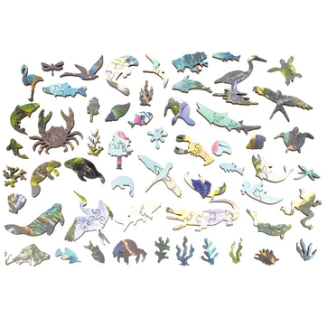 Manatee River Life (475 Piece Wooden Jigsaw Puzzle) - Nautilus Puzzles - Wooden Jigsaw Puzzles For Adults