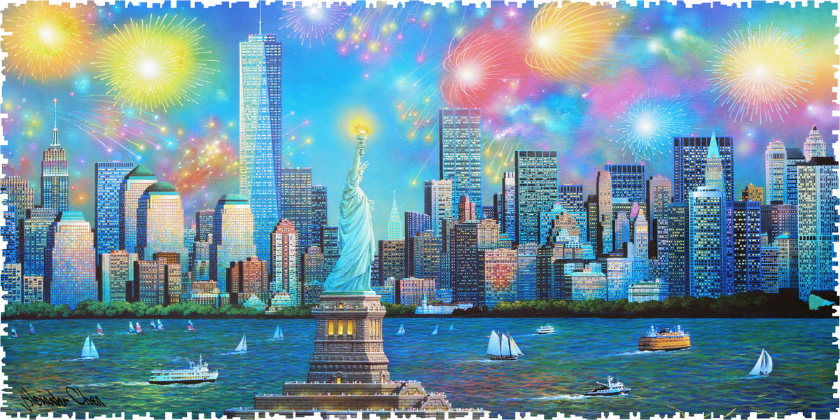 Manhattan Celebration (654 Piece Wooden Jigsaw Puzzle) - Nautilus Puzzles - Wooden Jigsaw Puzzles For Adults