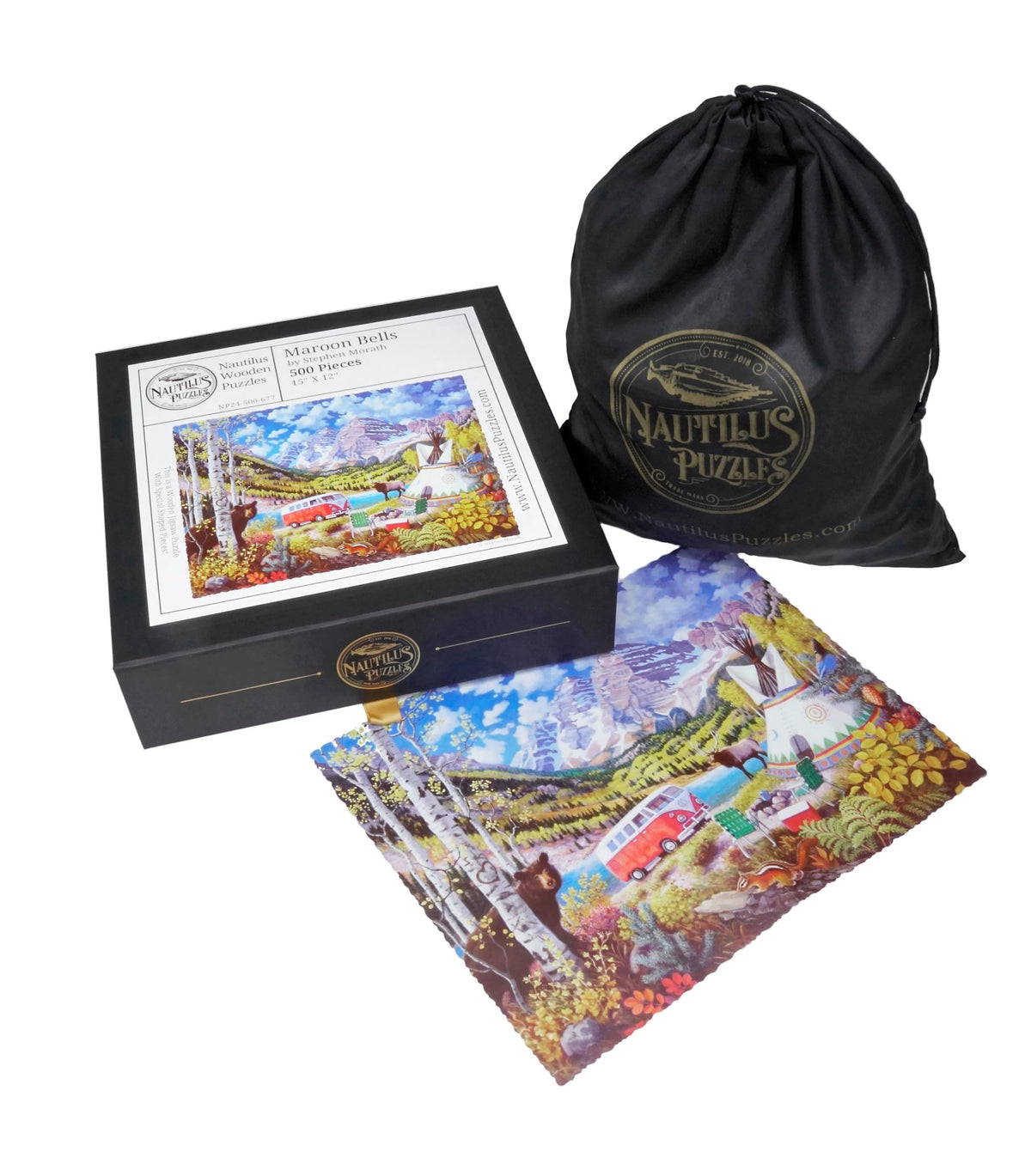 Maroon Bells (500 Piece Wooden Jigsaw Puzzle) - Nautilus Puzzles - Wooden Jigsaw Puzzles For Adults