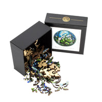 May - Lily of the Valley (50 Piece Round Mini Wooden Jigsaw Puzzle) - Nautilus Puzzles - Wooden Jigsaw Puzzles For Adults