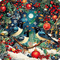 Merry Magpies (50 Piece Mini Christmas Wooden Jigsaw Puzzle) - Nautilus Puzzles - Wooden Jigsaw Puzzles For Adults