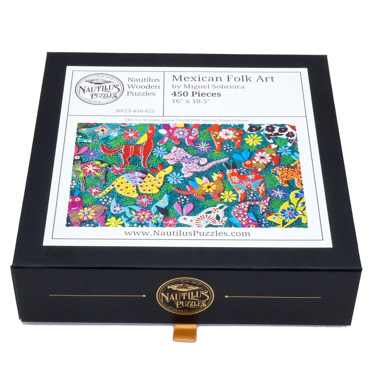 Mexican Folk Art (450 Piece Wooden Jigsaw Puzzle) - Nautilus Puzzles - Wooden Jigsaw Puzzles For Adults