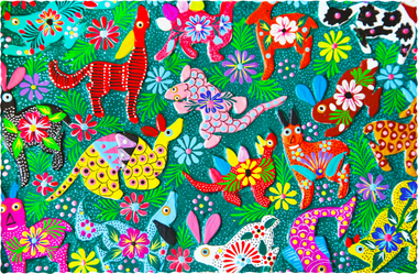 Mexican Folk Art (450 Piece Wooden Jigsaw Puzzle) - Nautilus Puzzles - Wooden Jigsaw Puzzles For Adults