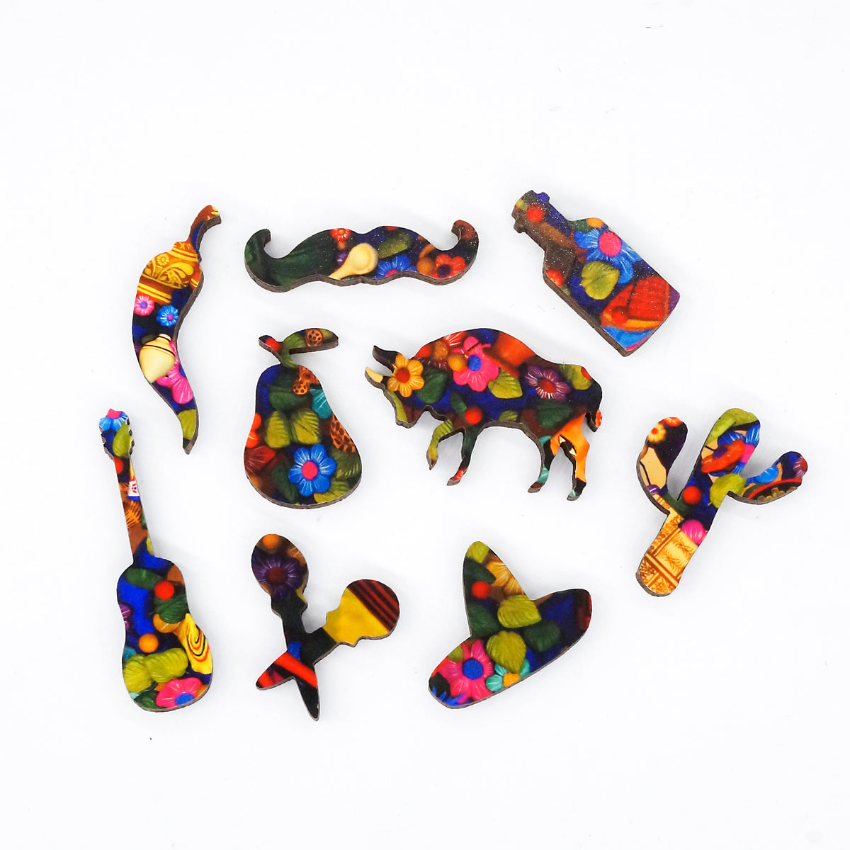 Mexican Souvenirs (50 Piece Mini Wooden Jigsaw Puzzle) - Nautilus Puzzles - Wooden Jigsaw Puzzles For Adults