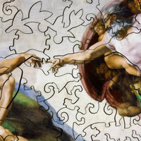 Michelangelo's Creation by Michelangelo (61 Piece Mini Wooden Jigsaw Puzzle) - Nautilus Puzzles - Wooden Jigsaw Puzzles For Adults
