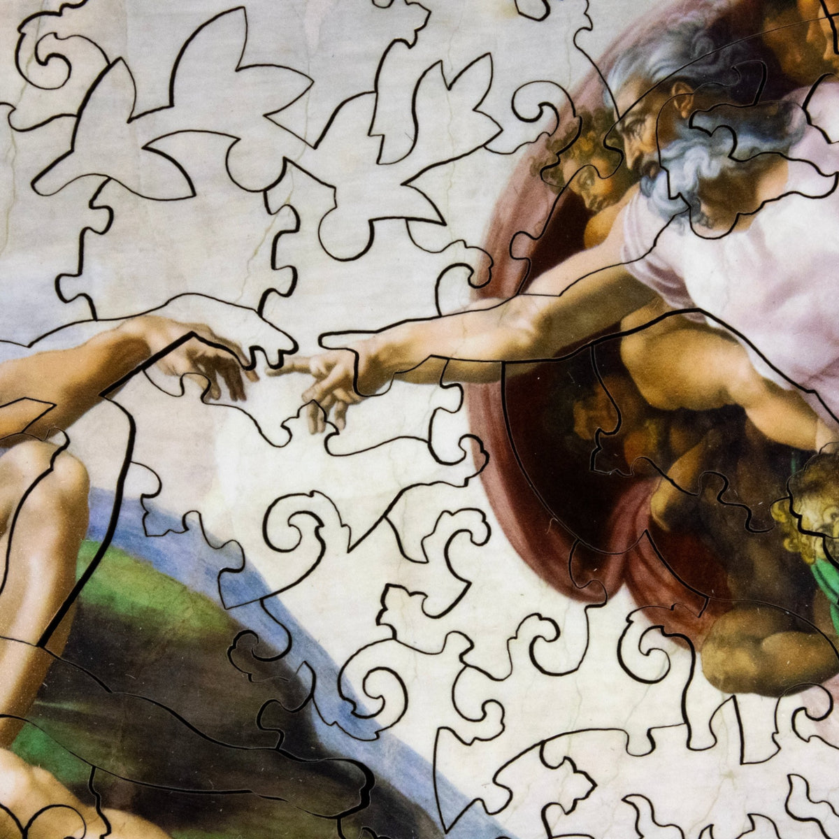 Michelangelo's Creation by Michelangelo (61 Piece Mini Wooden Jigsaw Puzzle) - Nautilus Puzzles - Wooden Jigsaw Puzzles For Adults