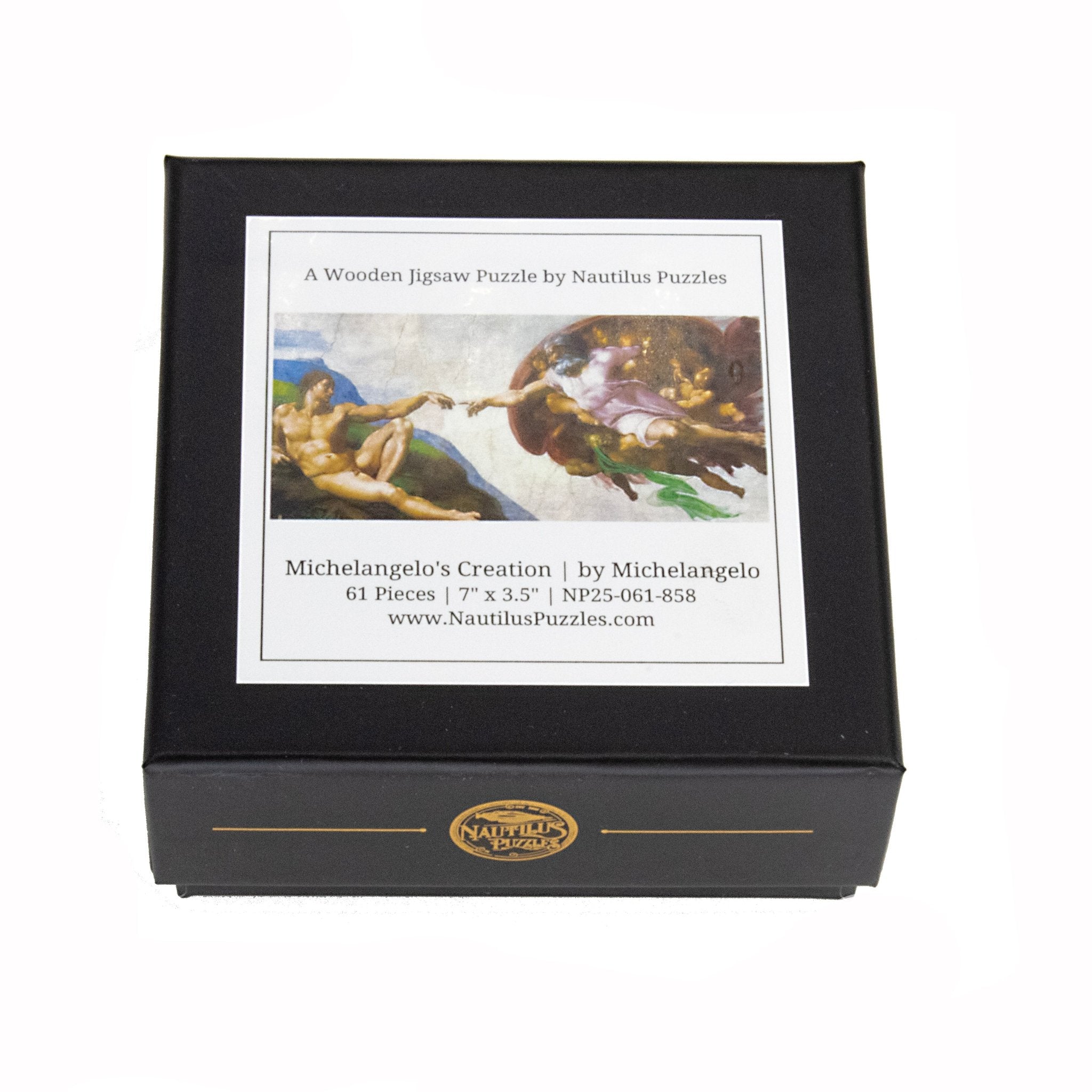 Michelangelo's Creation by Michelangelo (61 Piece Mini Wooden Jigsaw Puzzle) - Nautilus Puzzles - Wooden Jigsaw Puzzles For Adults