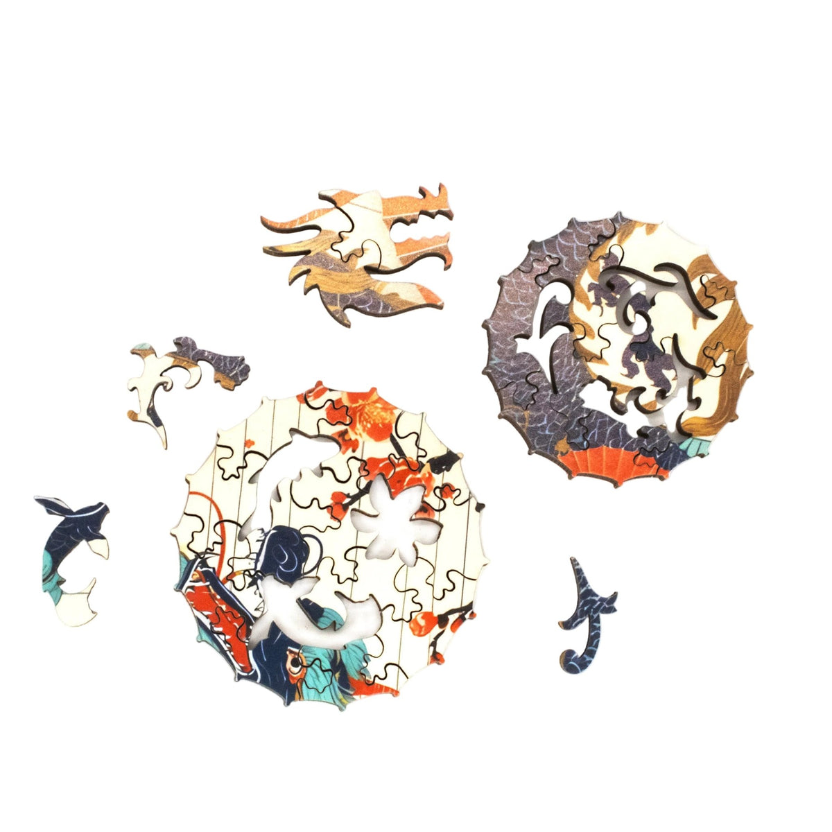 MINI Dragon Puzzle Set - Nautilus Puzzles - Wooden Jigsaw Puzzles For Adults
