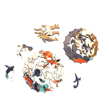 MINI Dragon Puzzle Set - Nautilus Puzzles - Wooden Jigsaw Puzzles For Adults
