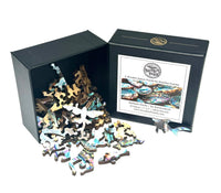 Mini Puzzle | Abalone Shells | 52 Pieces - Nautilus Puzzles - Wooden Jigsaw Puzzles For Adults