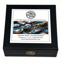 Mini Puzzle | Abalone Shells | 52 Pieces - Nautilus Puzzles - Wooden Jigsaw Puzzles For Adults