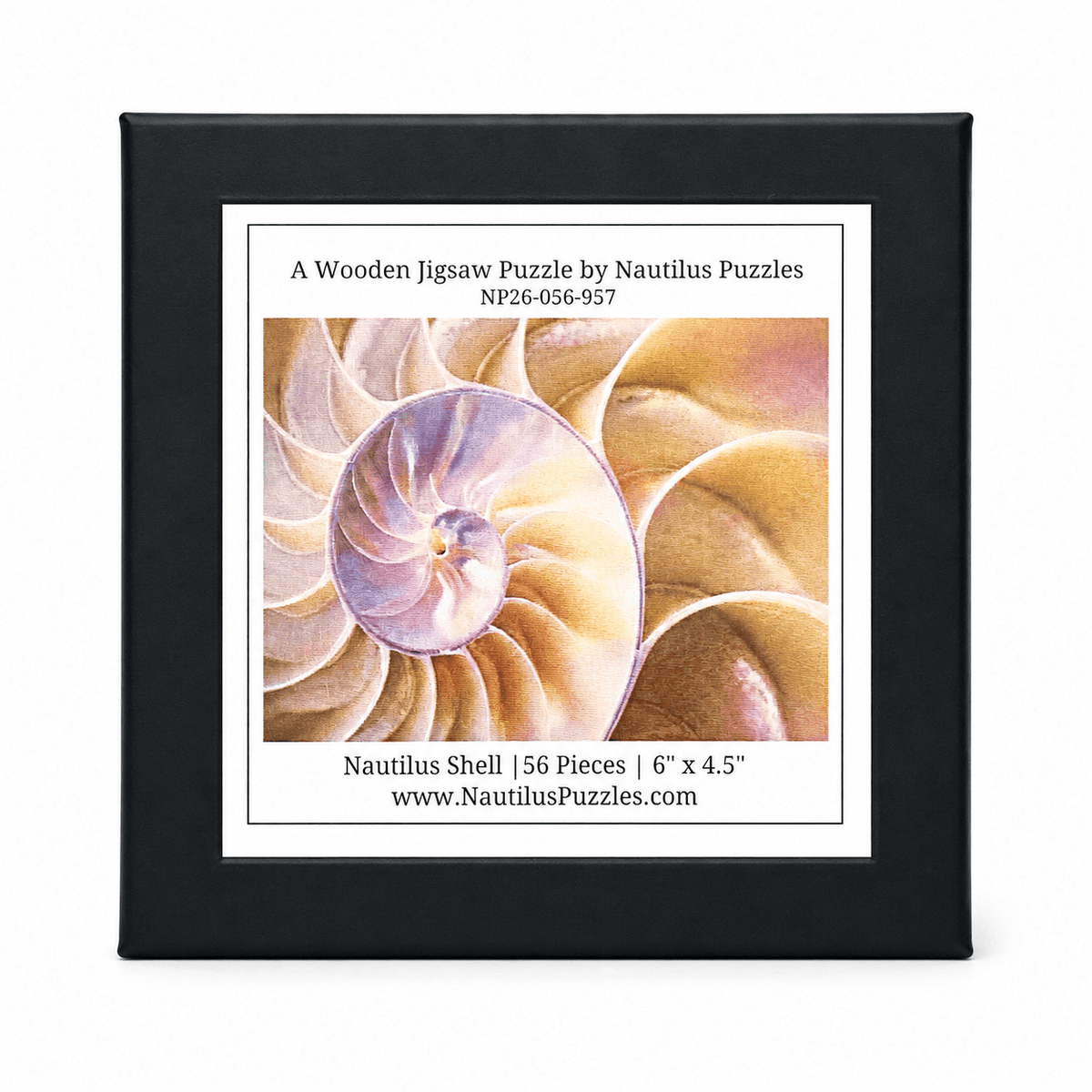 Mini Puzzle | Nautilus Shell | 56 Pieces - Nautilus Puzzles - Wooden Jigsaw Puzzles For Adults