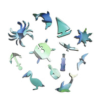 Mini Puzzle | Sea Glass | 50 Pieces - Nautilus Puzzles - Wooden Jigsaw Puzzles For Adults