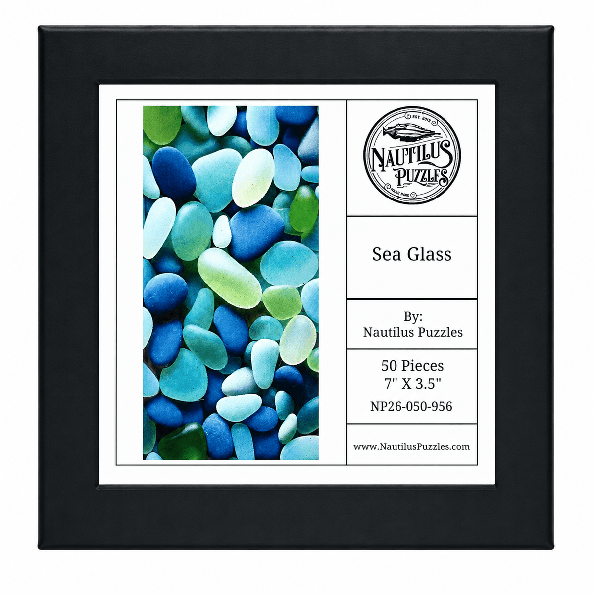 Mini Puzzle | Sea Glass | 50 Pieces - Nautilus Puzzles - Wooden Jigsaw Puzzles For Adults