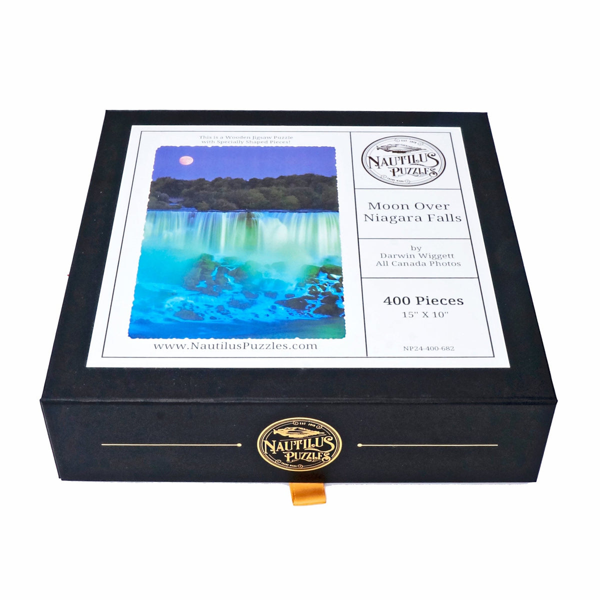Moon Over Niagara Falls (400 Piece Wooden Jigsaw Puzzle) - Nautilus Puzzles - Wooden Jigsaw Puzzles For Adults