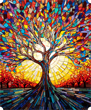 Mosaic Tree (50 Piece Mini Wooden Jigsaw Puzzle) - Nautilus Puzzles - Wooden Jigsaw Puzzles For Adults