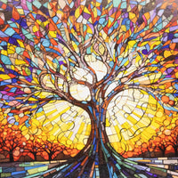 Mosaic Tree (50 Piece Mini Wooden Jigsaw Puzzle) - Nautilus Puzzles - Wooden Jigsaw Puzzles For Adults