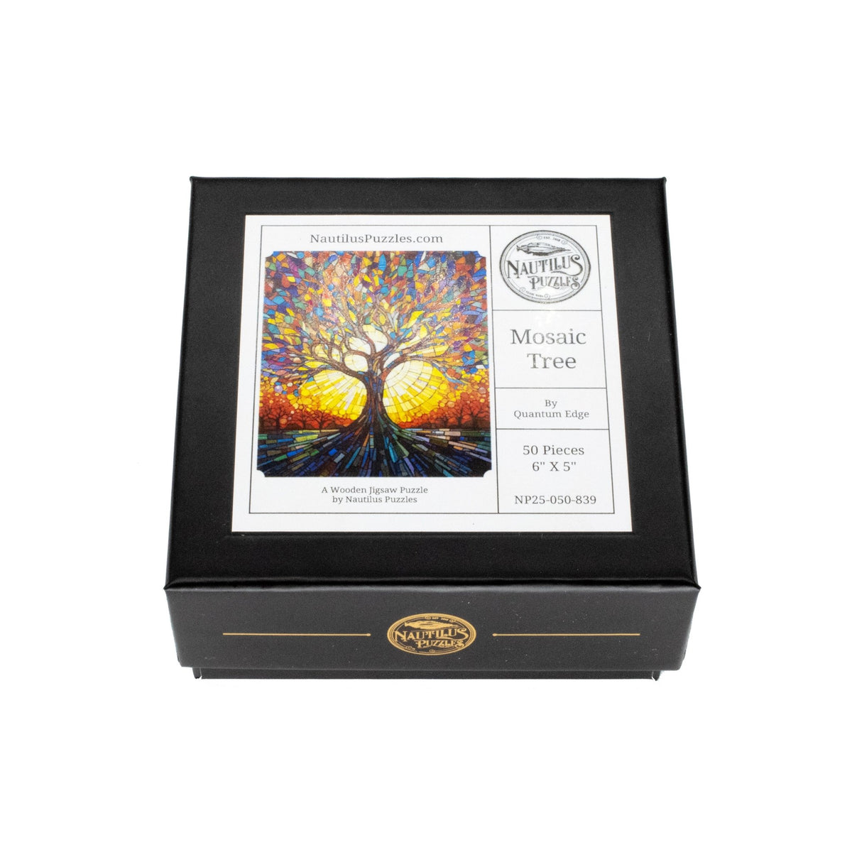 Mosaic Tree (50 Piece Mini Wooden Jigsaw Puzzle) - Nautilus Puzzles - Wooden Jigsaw Puzzles For Adults