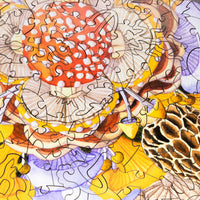 Mushroom Mandala (201 Piece Wooden Jigsaw Puzzle) - Nautilus Puzzles - Wooden Jigsaw Puzzles For Adults