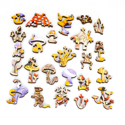 Mushroom Mandala (201 Piece Wooden Jigsaw Puzzle)