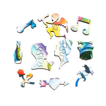 Newlyweds (60 Piece Mini Wooden Jigsaw Puzzle) - Nautilus Puzzles - Wooden Jigsaw Puzzles For Adults