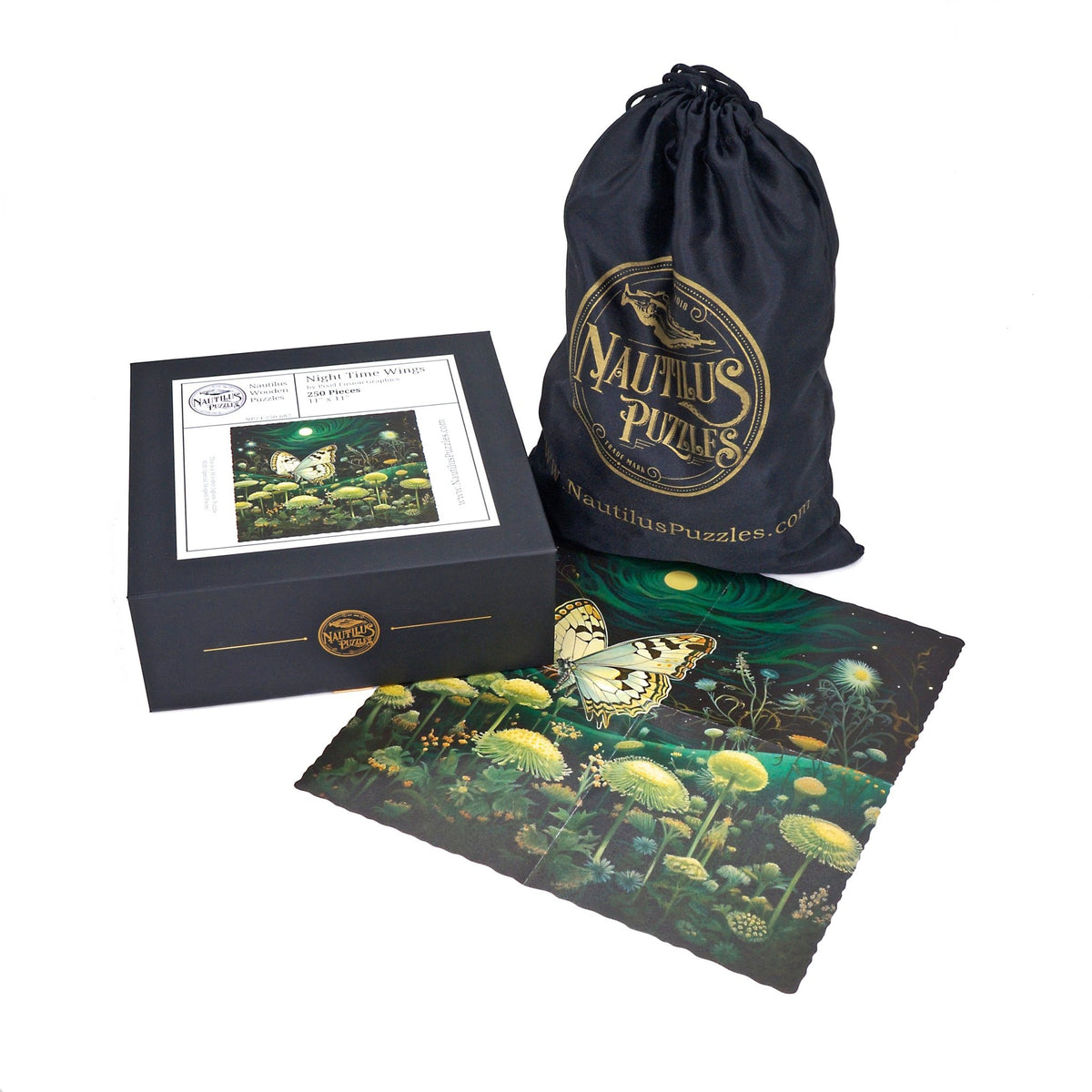Night Time Wings (250 Piece Wooden Jigsaw Puzzle) - Nautilus Puzzles - Wooden Jigsaw Puzzles For Adults