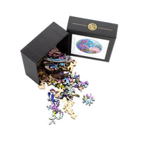 November - Peonies (50 Piece Round Mini Wooden Jigsaw Puzzle) - Nautilus Puzzles - Wooden Jigsaw Puzzles For Adults