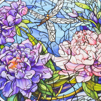 November - Peonies (50 Piece Round Mini Wooden Jigsaw Puzzle) - Nautilus Puzzles - Wooden Jigsaw Puzzles For Adults