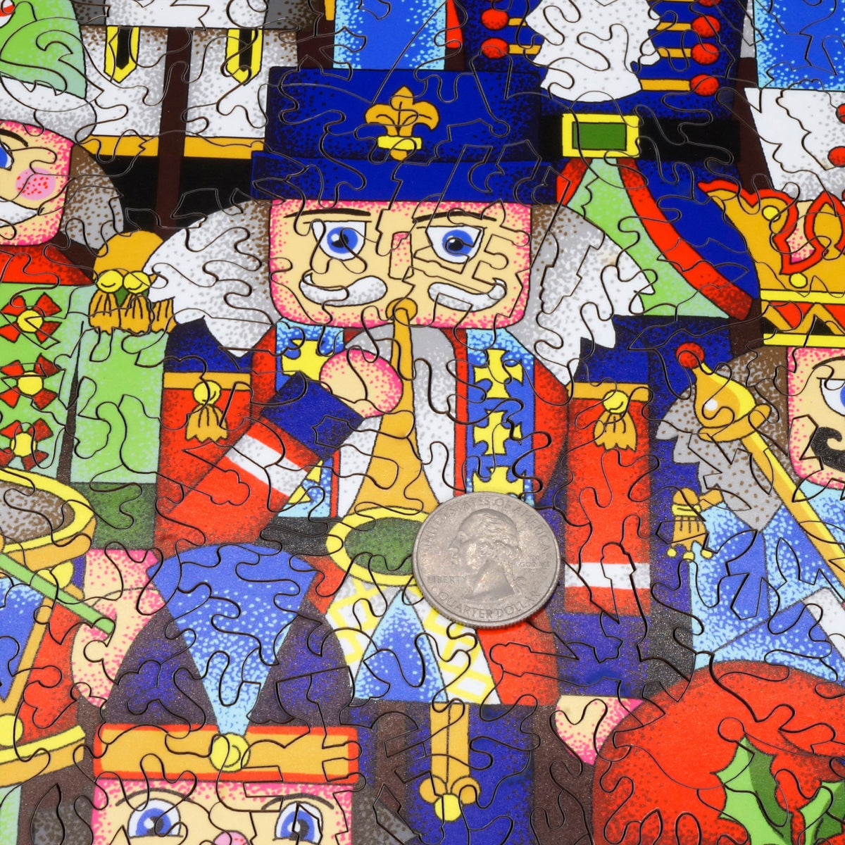 Nutcrackers on Parade (473 Piece Christmas Wooden Jigsaw Puzzle) - Nautilus Puzzles - Wooden Jigsaw Puzzles For Adults