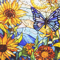 October - Marigolds (50 Piece Round Mini Wooden Jigsaw Puzzle) - Nautilus Puzzles - Wooden Jigsaw Puzzles For Adults