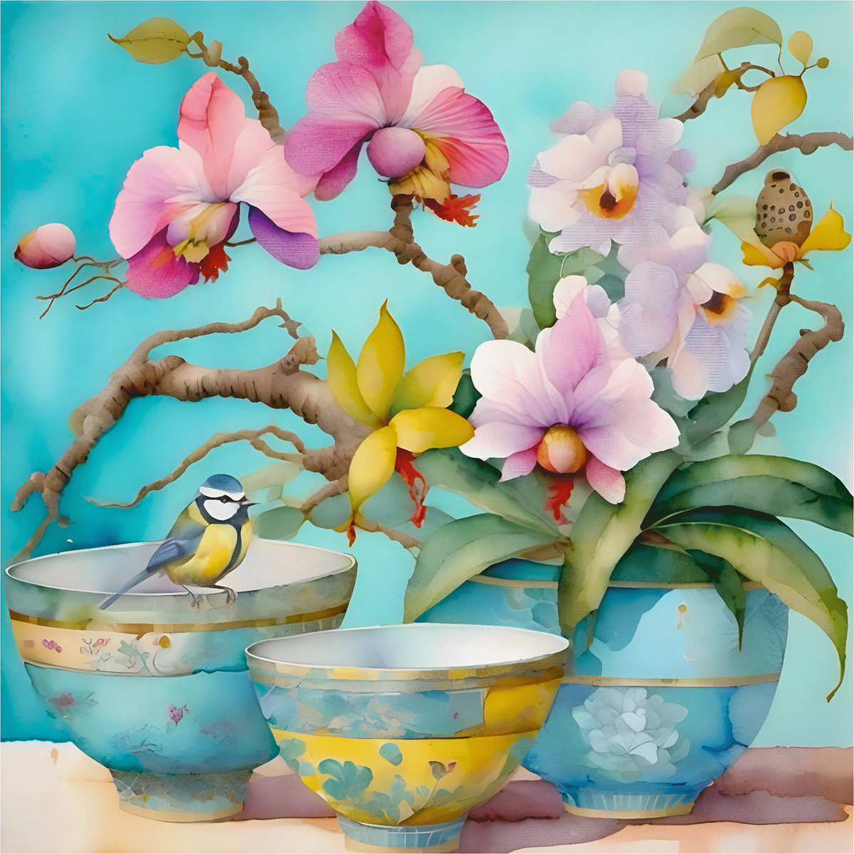 Orchids in a Ming Jar Wooden Puzzle (510 Pieces) - Nautilus Puzzles - Wooden Jigsaw Puzzles For Adults