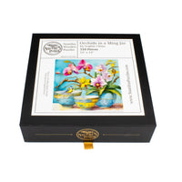 Orchids in a Ming Jar Wooden Puzzle (510 Pieces) - Nautilus Puzzles - Wooden Jigsaw Puzzles For Adults