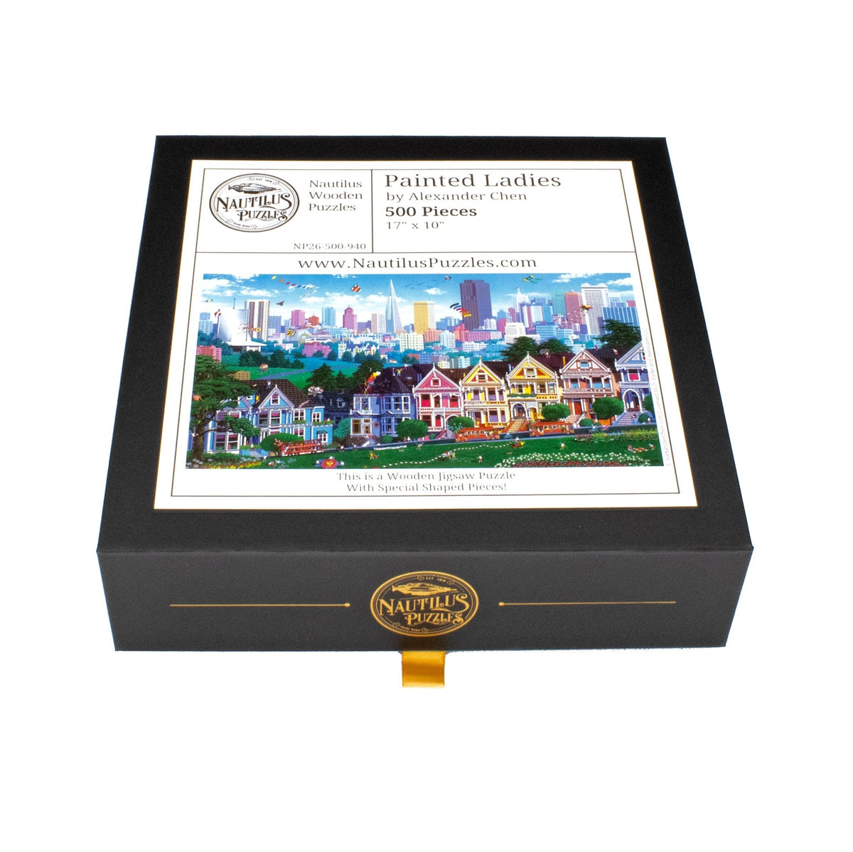 Painted Ladies (500 Piece Wooden Jigsaw Puzzle) - Nautilus Puzzles - Wooden Jigsaw Puzzles For Adults