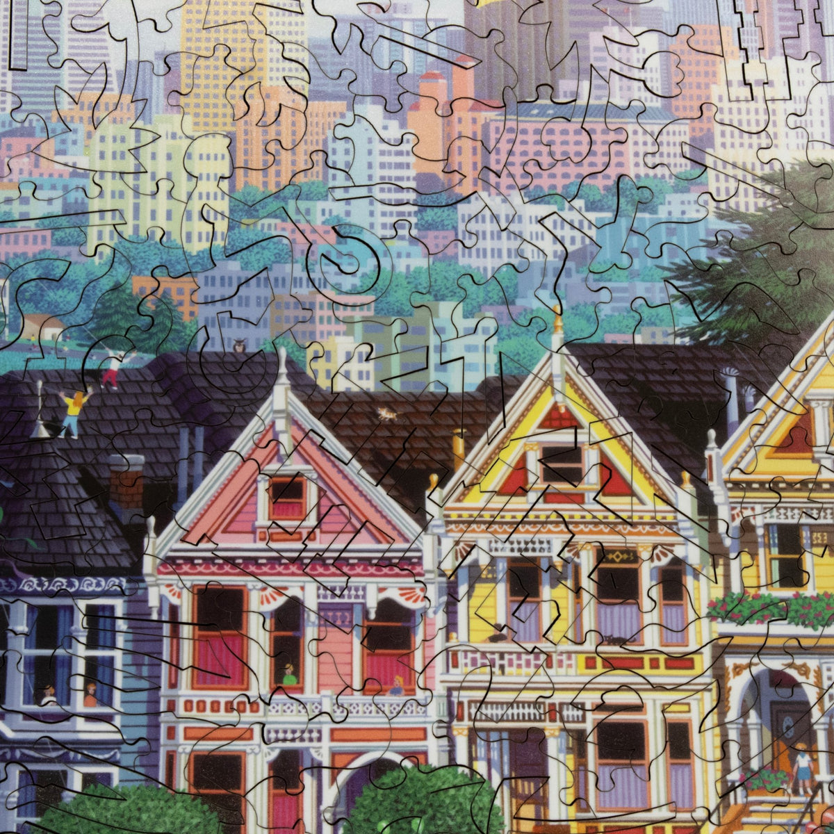 Painted Ladies (500 Piece Wooden Jigsaw Puzzle) - Nautilus Puzzles - Wooden Jigsaw Puzzles For Adults