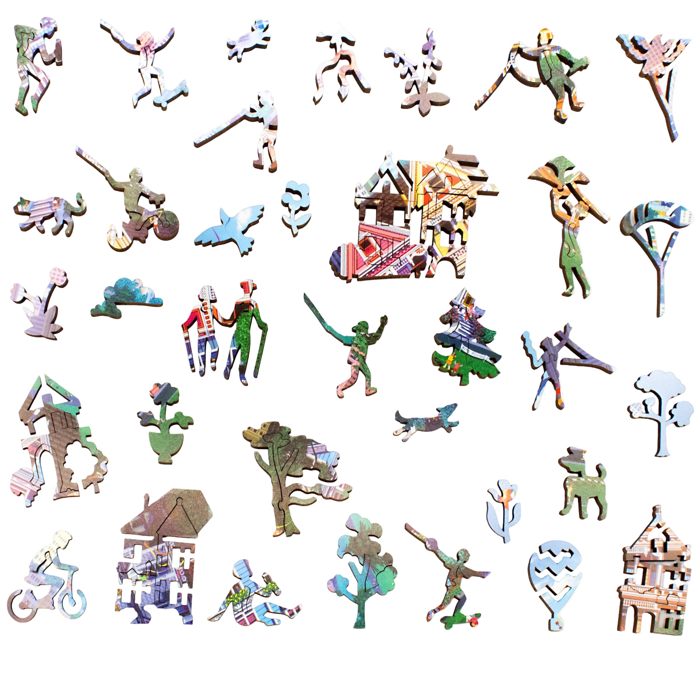 Painted Ladies (500 Piece Wooden Jigsaw Puzzle)