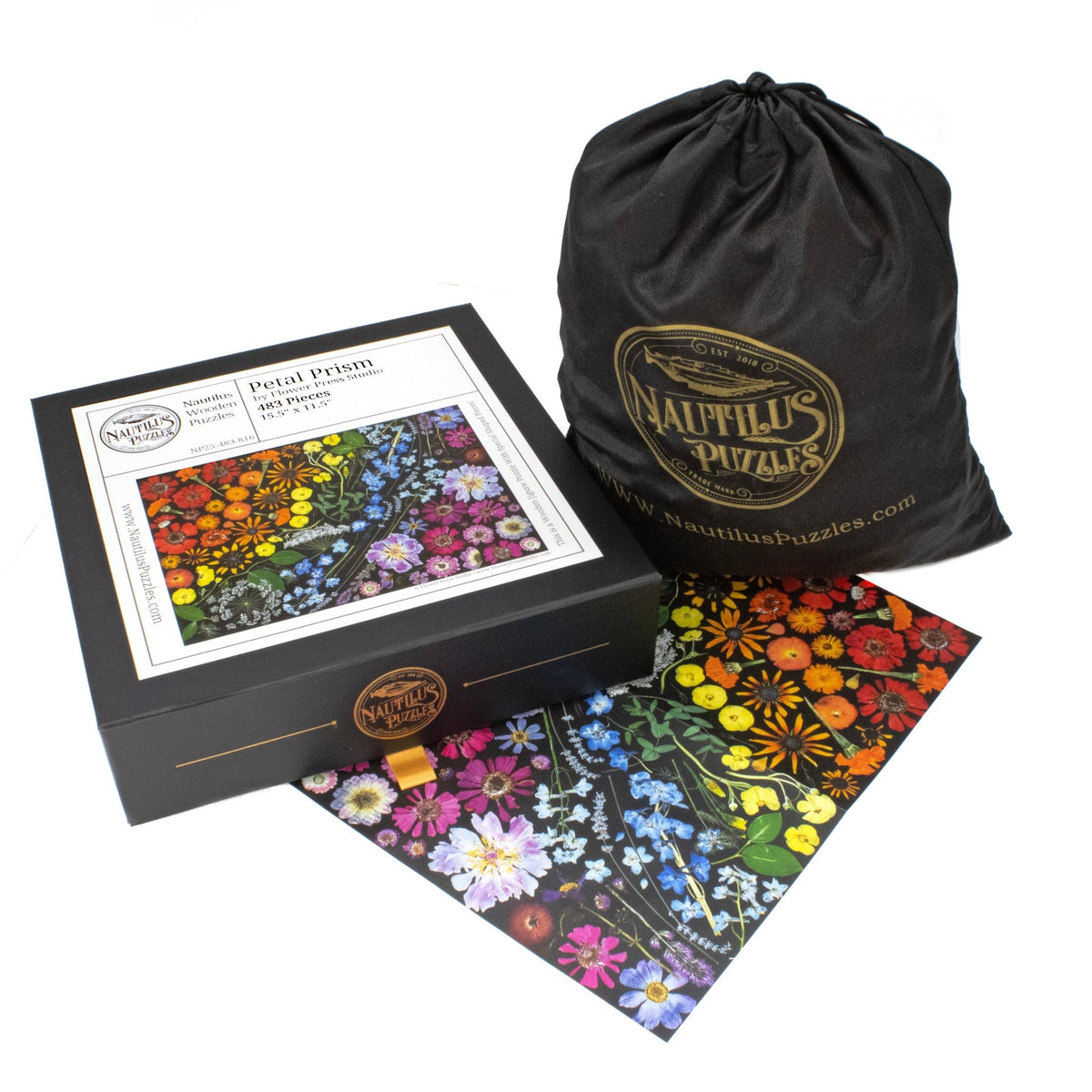 Petal Prism (483 Piece Wooden Jigsaw Puzzle) - Nautilus Puzzles - Wooden Jigsaw Puzzles For Adults