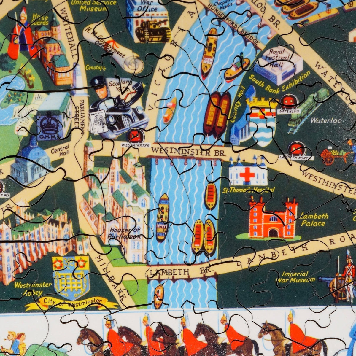 Picture Map of London (505 Piece Wooden Jigsaw Puzzle) - Nautilus Puzzles - Wooden Jigsaw Puzzles For Adults