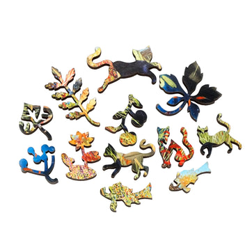 Pond Cats (57 Piece Mini Wooden Jigsaw Puzzle) - Nautilus Puzzles - Wooden Jigsaw Puzzles For Adults