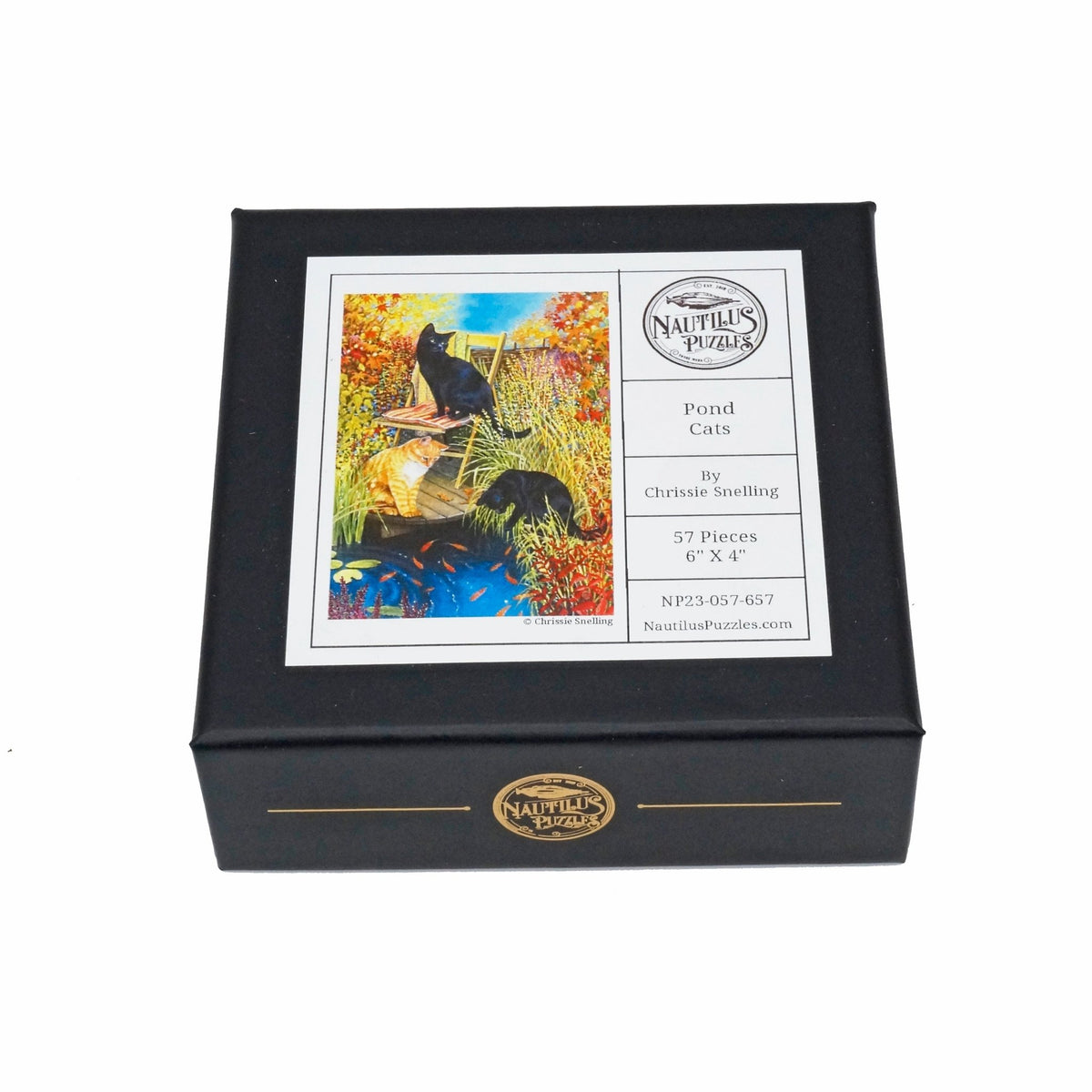 Pond Cats (57 Piece Mini Wooden Jigsaw Puzzle) - Nautilus Puzzles - Wooden Jigsaw Puzzles For Adults