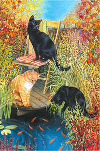 Pond Cats (57 Piece Mini Wooden Jigsaw Puzzle) - Nautilus Puzzles - Wooden Jigsaw Puzzles For Adults