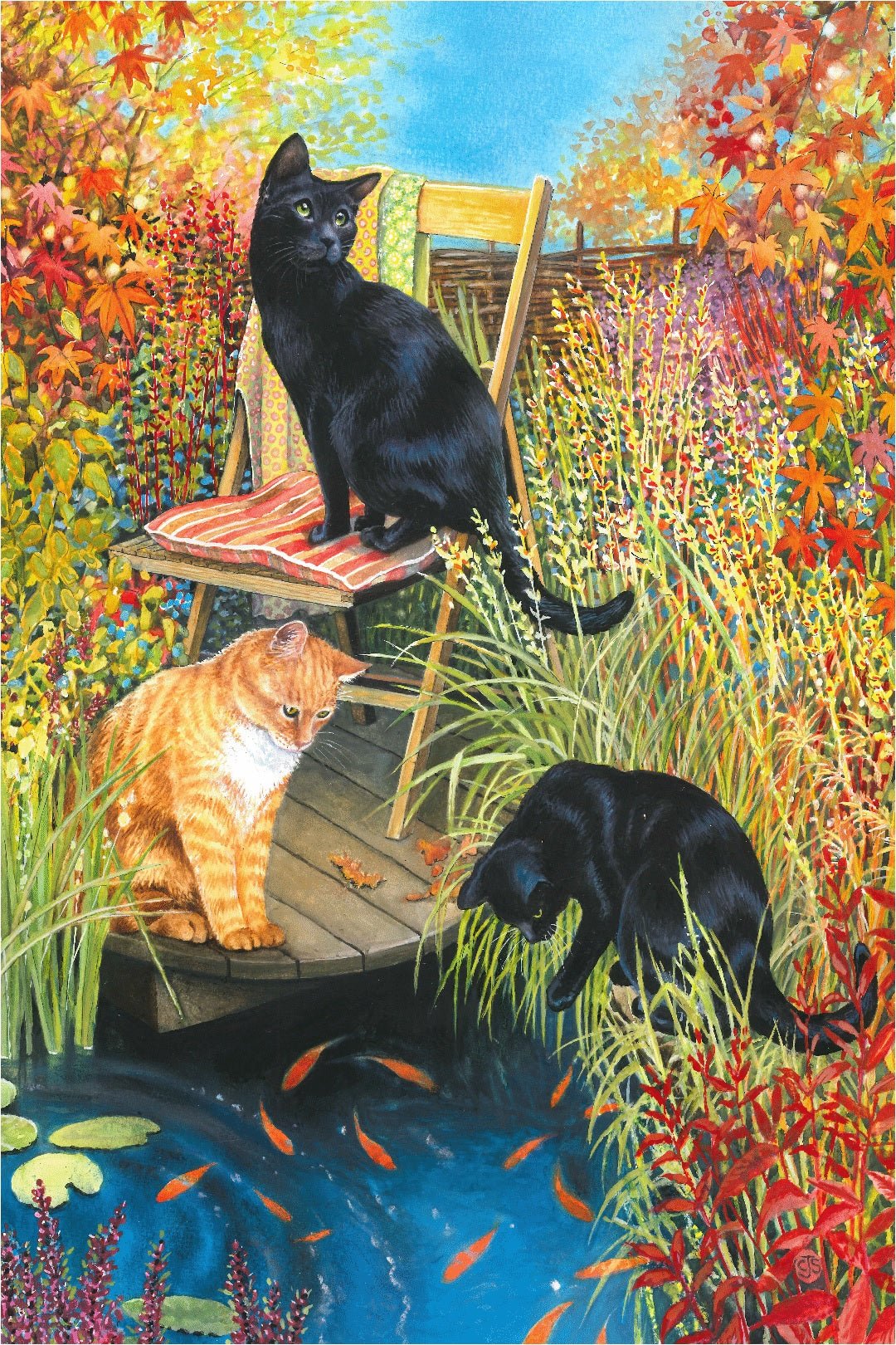 Pond Cats (57 Piece Mini Wooden Jigsaw Puzzle) - Nautilus Puzzles - Wooden Jigsaw Puzzles For Adults