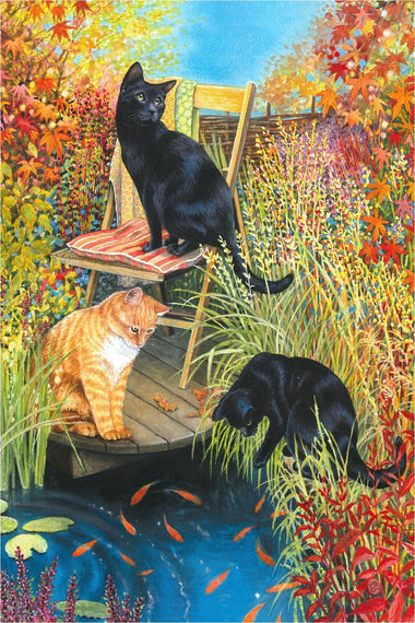 Pond Cats (57 Piece Mini Wooden Jigsaw Puzzle) - Nautilus Puzzles - Wooden Jigsaw Puzzles For Adults