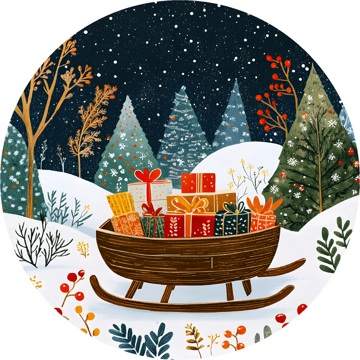 Presents in the Pines (51 Piece Mini Christmas Wooden Jigsaw Puzzle) - Nautilus Puzzles - Wooden Jigsaw Puzzles For Adults