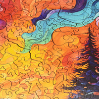 Psychedelic Sunset (504 Piece Wooden Jigsaw Puzzle) - Nautilus Puzzles - Wooden Jigsaw Puzzles For Adults