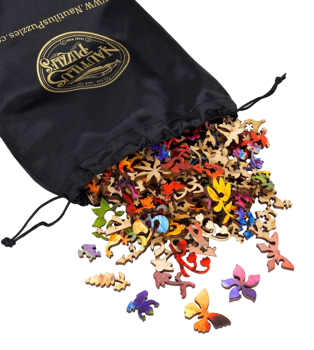 Rainbow Flowers (462 Piece Wooden Jigsaw Puzzle) - Nautilus Puzzles - Wooden Jigsaw Puzzles For Adults