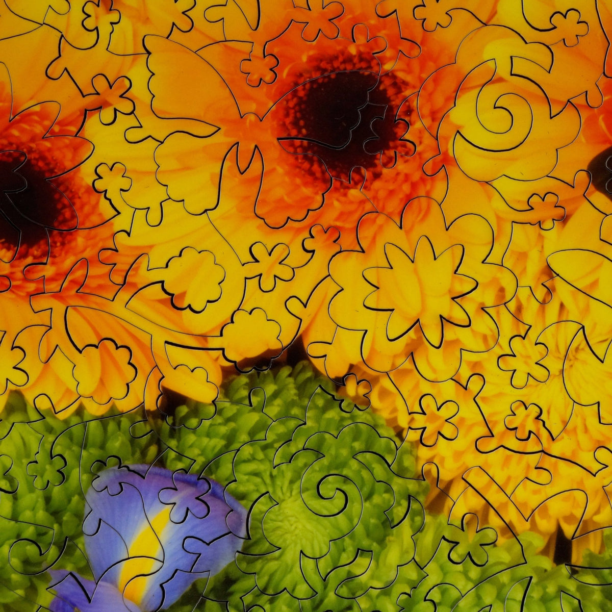 Rainbow Flowers (462 Piece Wooden Jigsaw Puzzle) - Nautilus Puzzles - Wooden Jigsaw Puzzles For Adults