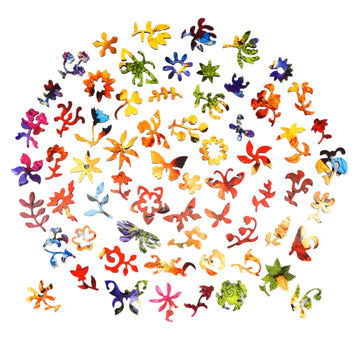 Rainbow Flowers (462 Piece Wooden Jigsaw Puzzle) - Nautilus Puzzles - Wooden Jigsaw Puzzles For Adults